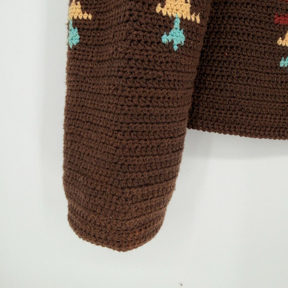 Vintage Pendleton Knit Cardigan Sweater Women's S Brown Aztec Southwestern Boho - Picture 4 of 8